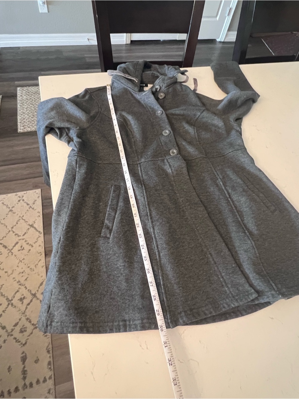 Torrid  Charcoal Gray Hooded Trench Coat size 0 - Picture 9 of 10